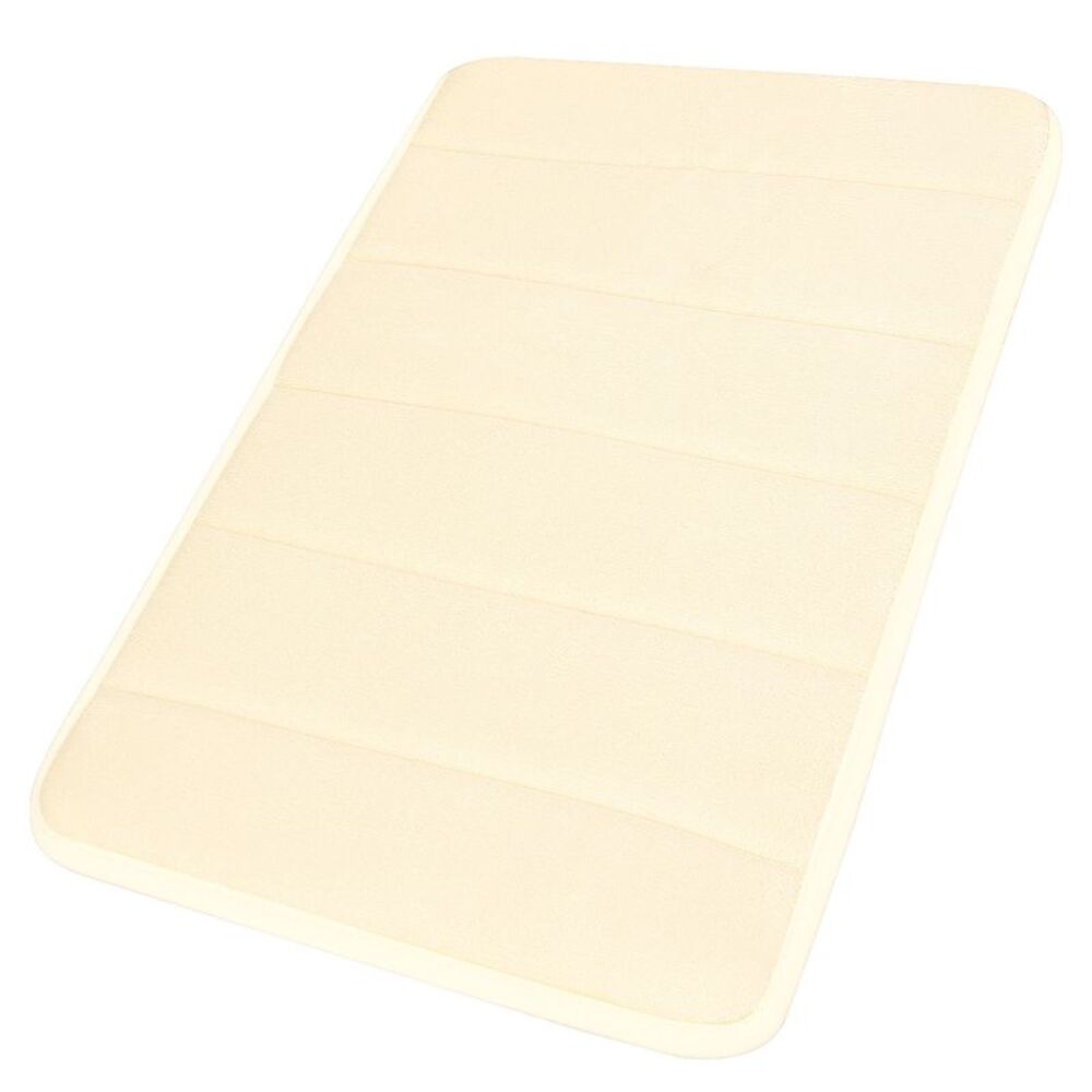 Velvet Memory Foam Bath Mat Soft Absorbent Bath Mat 24" x 16" Beige